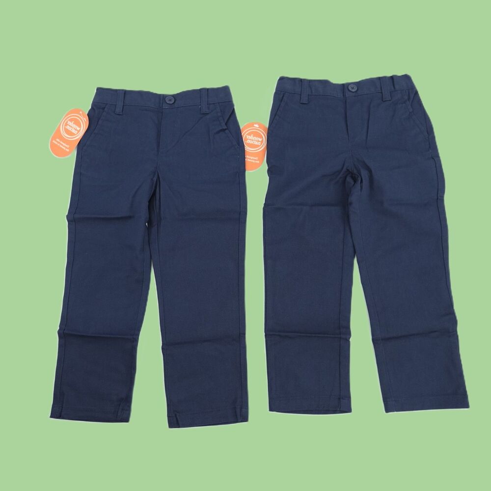 Wonder Nation Boys 3T Navy Blue Flat Front School Uniform Set of 2
